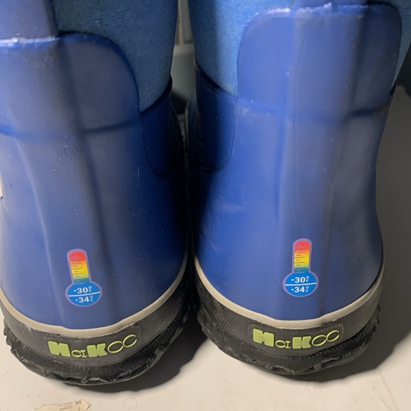 MCIKCC Kids WaterProof Blue Rain Snow  Boots -30 Degree Protection Rubber Sole 3 - Picture 4 of 8